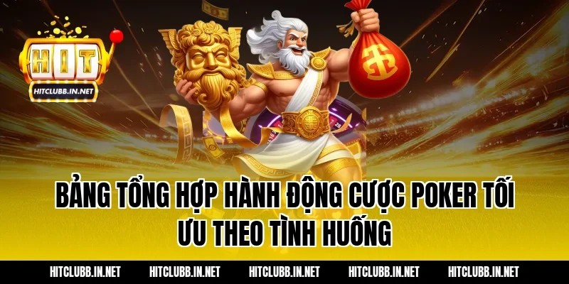 Bảng tổng hợp hành động cược poker tối ưu theo tình huống